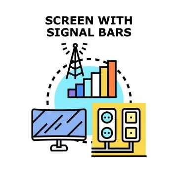 Screen with signal bars vector concept illustration Stockillustratie