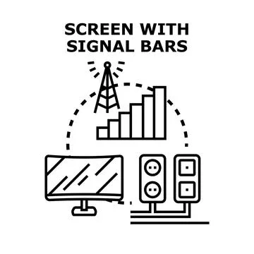 Screen with signal bars vector concept illustration Stock Illustration