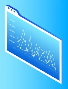 Screen of Smart Desk with Presenter Visual Data Illustrazione stock