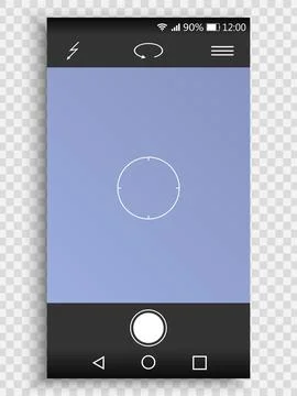 Screen of smartphone with camera interface. viewfinder display for your desig 스톡 일러스트