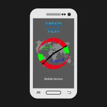 On the screen of the smartphone image test data transfer speed Stock Illustration