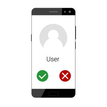 Screen of smartphone with incoming call. Stock Illustration