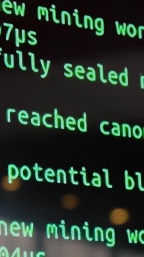 Screen with software developer code. Screen with crypto code, green digitals Stock Footage 281510311