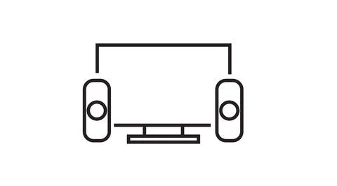 Screen with sound device icon Stock Illustration