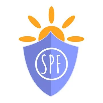 Screen SPF obscures sun. UV protection for skin. Using sunscreen lotion. Concept Stock Illustration
