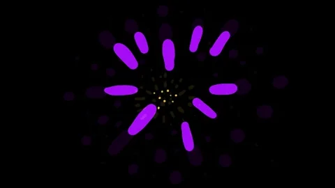 Screen splashed with colorful dots and lines on a black background. Hand-drawn Stock Footage 339022028