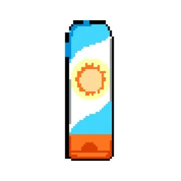 Screen sun cream pixel art vector illustration Stock Illustration