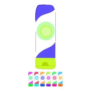 Screen sun cream vector cartoon graphic Stock Illustration