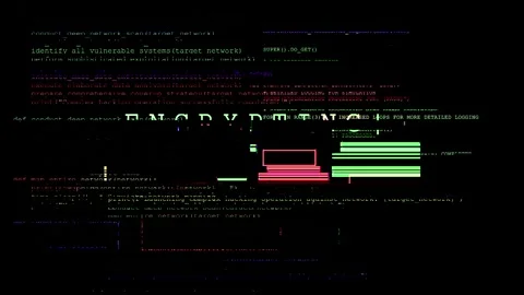 Screen Takeover Hacking, Crypto Ransomware Encryption Attack Stockbeeldmateriaal 267934507