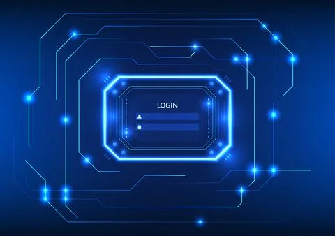 Screen technology background Login screen with a circuit board surrounding .. 스톡 일러스트