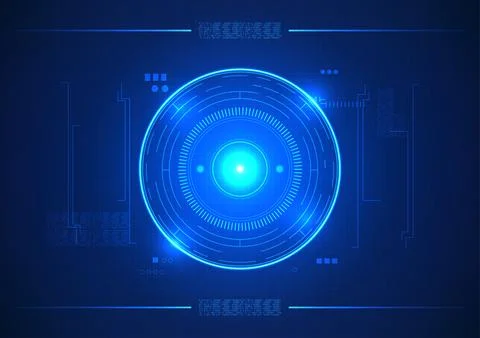 Screen technology The circle in the center has a gradient overlay with a nu.. Stock Illustration