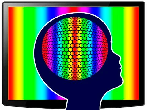 Screen time clutters up the brain Stock Illustration