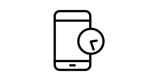 Screen time limit icon with clock animation isolated on white background Stock Footage 335392359