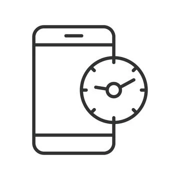 Screen time smartphone icon in line design. screen time, usage timer, smartphone Stock Illustration