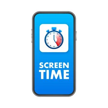 Screen time. Time control on smartphone. Vector stock illustration. Stock-Illustration