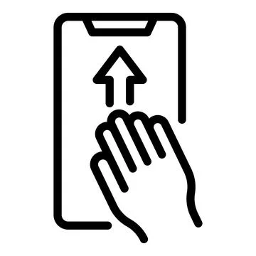 Screen touch icon outline vector. Digital app Stock Illustration