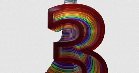 Screen Transitions With 3d Numbers Stock Footage 222901313