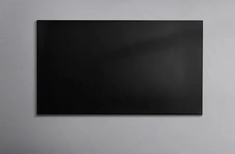 Screen tv mockup with black display on wall Illustrazione stock