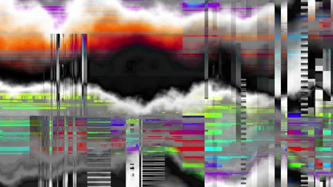 The screen of TV or computer having glitch and colorful noises while working Stock Footage 337139766