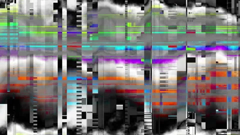 The screen of TV or computer having glitch and colorful noises while working Stock Footage 337139773