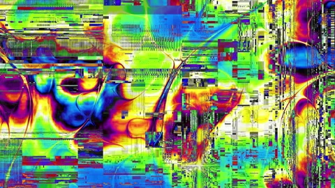 The screen of TV or computer having glitch and colorful noises while working Stock Footage 337140046