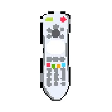 Screen tv remote pixel art vector illustration Ilustração Stock
