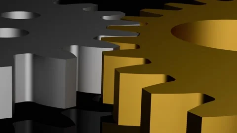 Screen with two seamless gears or cogwheel loopable rotating 3d animation loop Stock Footage 190921501