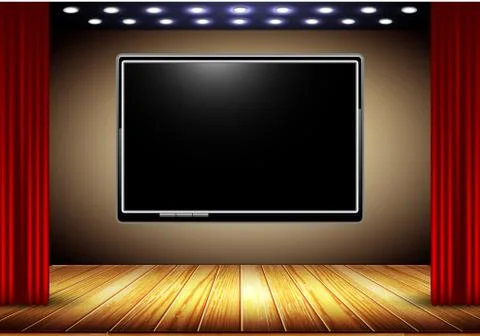 Screen on the wall Stock Illustration