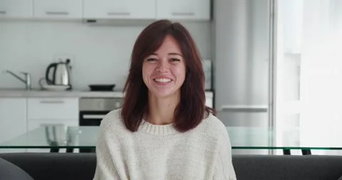 Screen webcam view of joyful young Stock Video Pond5