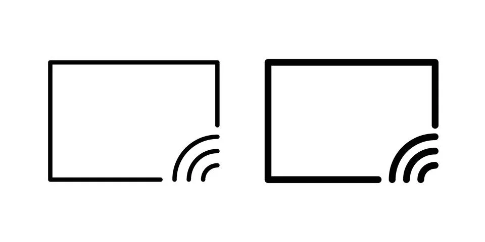 Screencast icon silhouette vector set. thin line pack Stock-Illustration