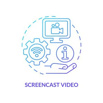 Screencast video blue gradient concept icon Stock Illustration