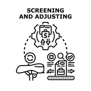 Screening and adjusting business process evaluation system Stock Illustration