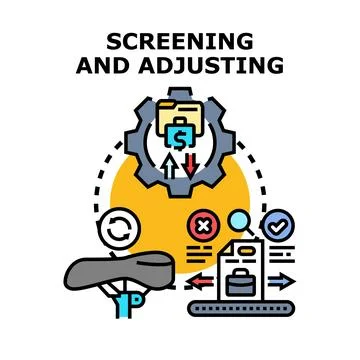 Screening and adjusting business process evaluation system Stock Illustration