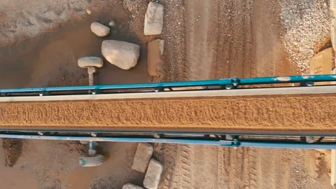 Screening and washing in open-pit mining. Stone crushing plant. Production Stock Footage 236945780