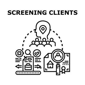 Screening clients process for business vetting applications 스톡 일러스트