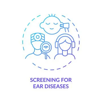 Screening for ear diseases concept icon イラスト素材