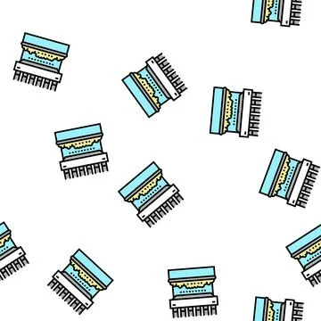 Screening plant machine vector seamless pattern Illustrazione stock