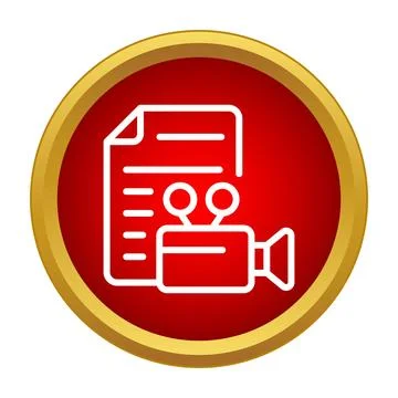Screenplay and video camera outlining content creation production Stock Illustration