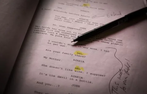 Screenplay Fotos de archivo