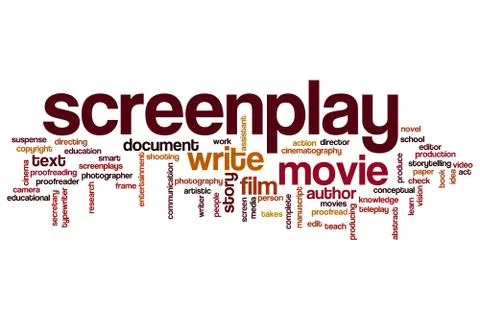 Screenplay word cloud Stock Illustration