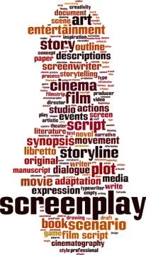 Screenplay word cloud Stock Illustration