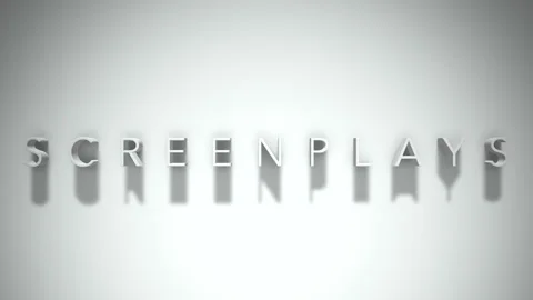 Screenplays 3D title animation with shadows on a white background Stock Footage 297798258