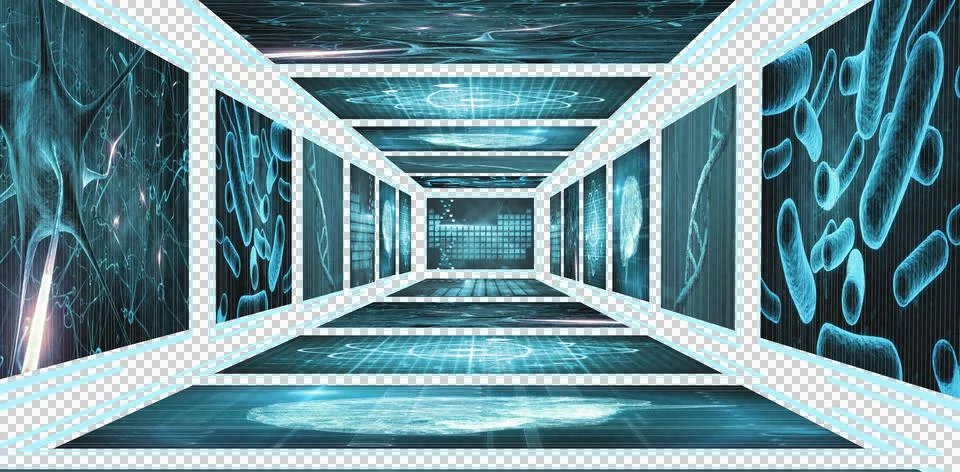 Screens with blue interface Illustrazione stock