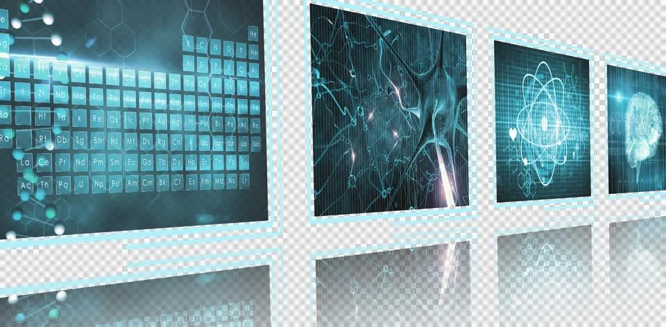 Screens with blue interface Stock Illustration
