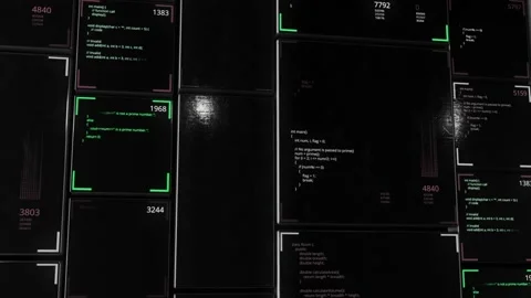Screens of hacker code programming process. Animation. Concept of digital Stock Footage 146194946