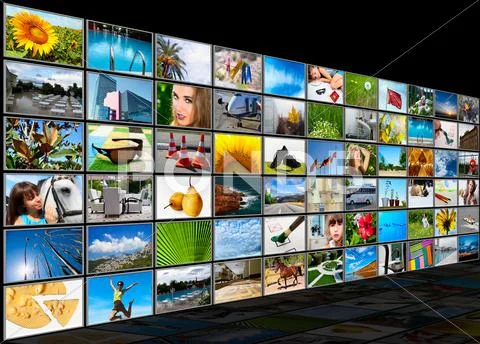 Screens multimedia panel Stock Illustration
