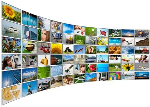 Screens multimedia panel Illustrazione stock