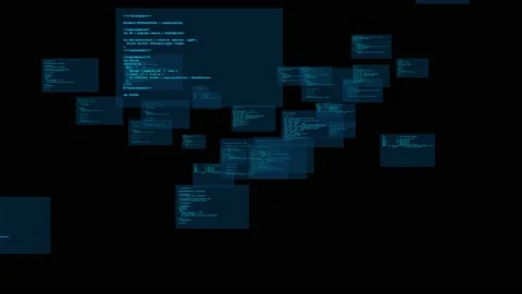 Screens of programming. Programming language. System engineering. Stock Footage 130960813