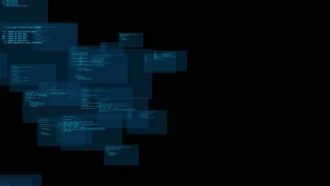 Screens of programming. Programming language. System engineering. Stock Footage 130960824