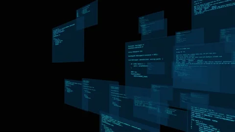 Screens of programming. Programming language. System engineering. Stock Footage 130960835